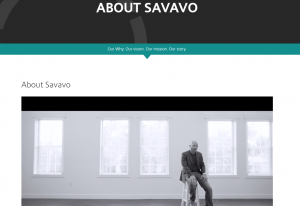 Savavo About Us website page